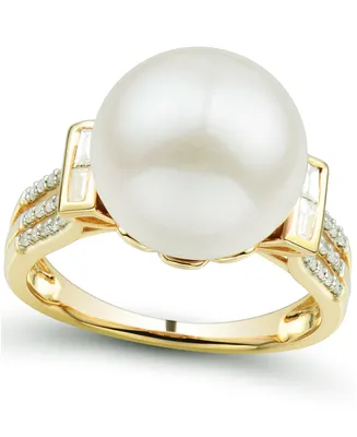 Honora Cultured Ming Pearl (12mm) & Diamond (1/5 ct. tw.) Ring in 14k Gold