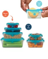GraniteStone Stretch & Fresh 12-Pc. Food Storage Container Set with Silicone Lids