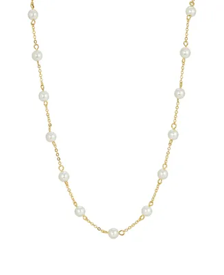 2028 Women's Gold Tone Imitation Pearl Chain Necklace