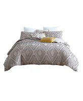 Swift Home Extraordinary Puyuma Jacquard Gauze 5 Piece Comforter Set, Full/Queen