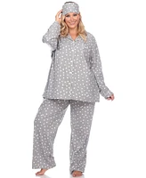 Women's Plus Pajama Set, 3 Piece