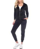 White Mark Women's Velour Tracksuit Loungewear 2pc Set