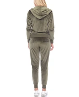 White Mark Women's Velour Tracksuit Loungewear 2pc Set