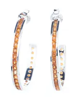 Semi Precious Birthstone Hoop Earrings Sterling Silver