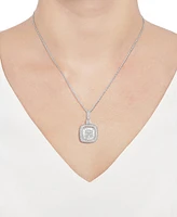 Diamond Baguette Square Cluster 18" Pendant Necklace (1/2 ct. t.w.) in 14k Gold ,14k White Gold or 14k Rose Gold