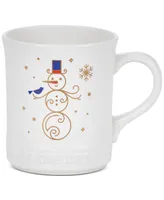 Le Creuset Stoneware Coffee Mug Noel Snowman 14 oz.