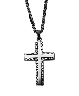 Men's Stainless Steel Damascus Cross Pendant