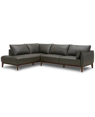 Jollene Leather 2-Pc. Sectional with Chaise, Created for Macy's