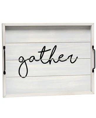 Elegant Designs Decorative Wood Serving Tray with Handles - Gather