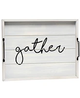 Elegant Designs Decorative Wood Serving Tray with Handles - Gather