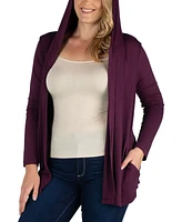 Women's Plus Size Hooded Cardigan