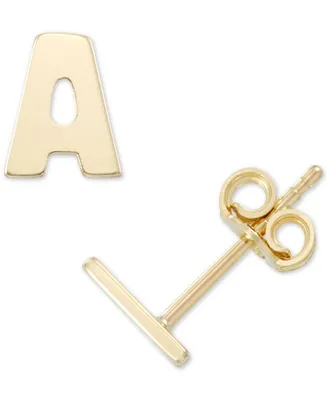 Initial Stud Earrings in 10k Gold