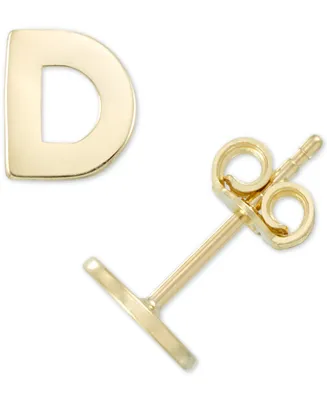 Initial Stud Earrings in 10k Gold