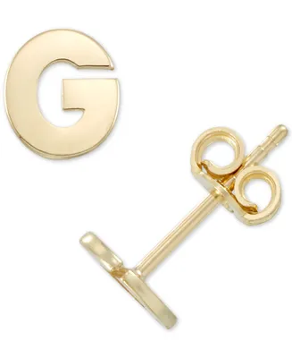 Initial Stud Earrings in 10k Gold