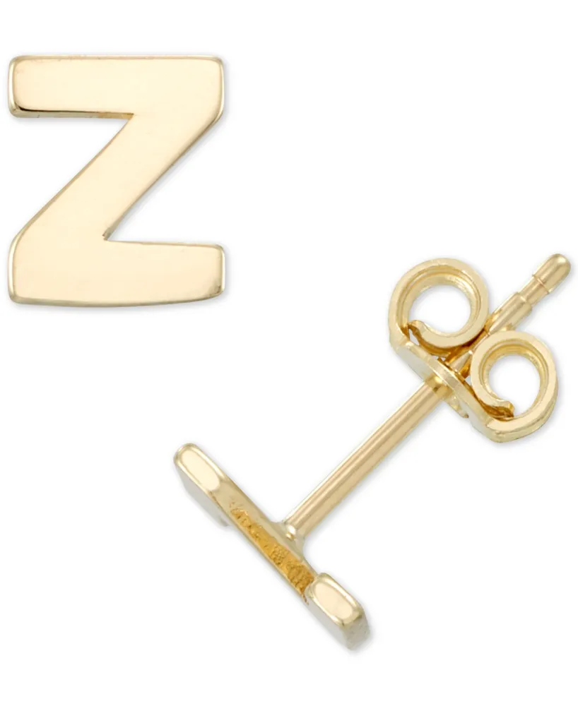 Initial Stud Earrings in 10k Gold