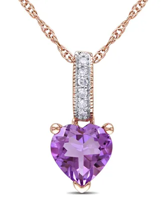 Amethyst and Diamond Accent Pendant and Chain
