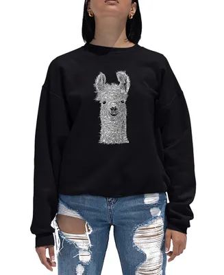 Women's Word Art Crewneck Llama Sweatshirt