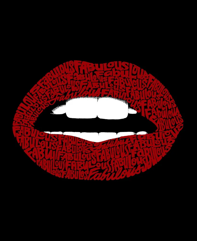 Women's Word Art Crewneck Fabulous Lips Sweatshirt
