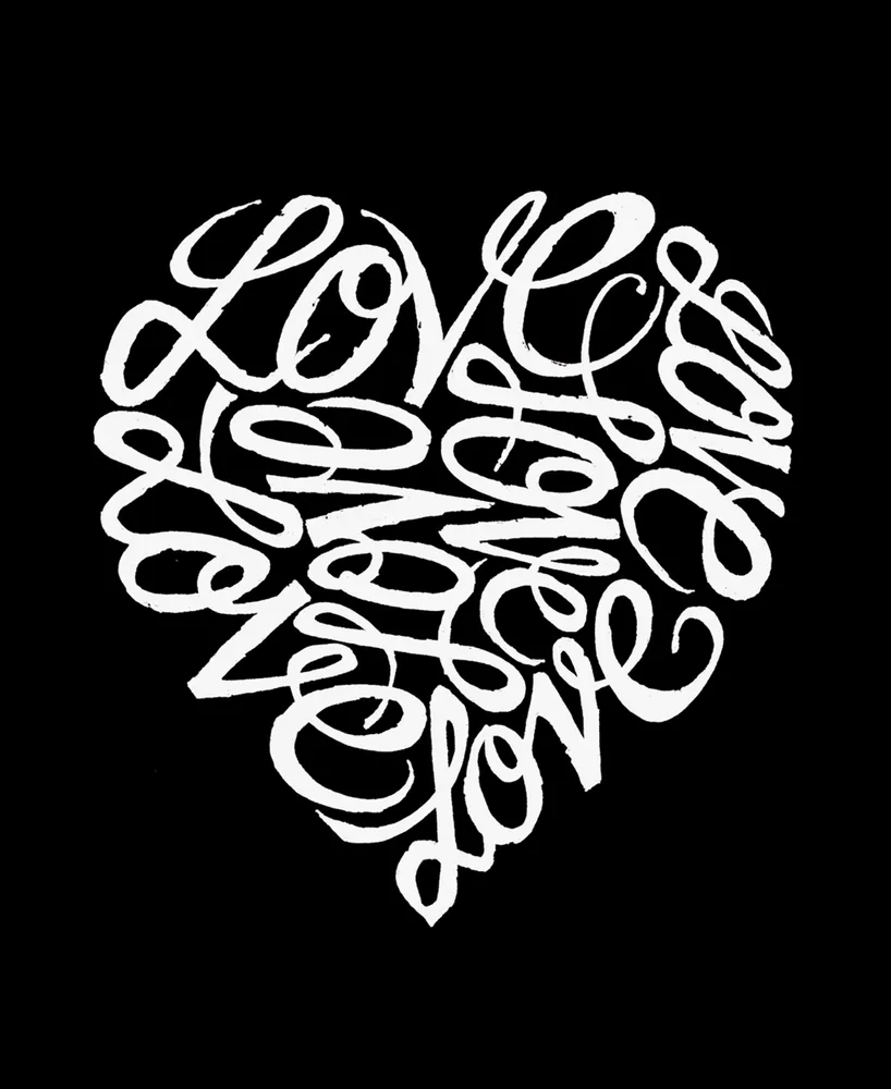 Women's Word Art Crewneck Love Heart Sweatshirt