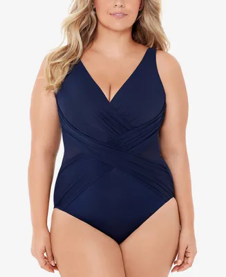 Miraclesuit Plus Allover-Slimming Crossover One-Piece Swimsuit