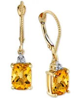 Citrine (3 ct. t.w.) & Diamond Accent Drop Earrings in 14k Gold