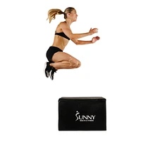 Sunny Health & Fitness Foam Plyo Box, 440lb Weight Capacity with Weighted Foam for Stability and 3 in 1 Height Adjustment - 30"/24"/20"