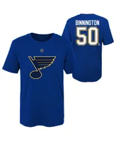 Outerstuff St. Louis Blues Big Boys and Girls Player T-shirt - Jordan Binnington