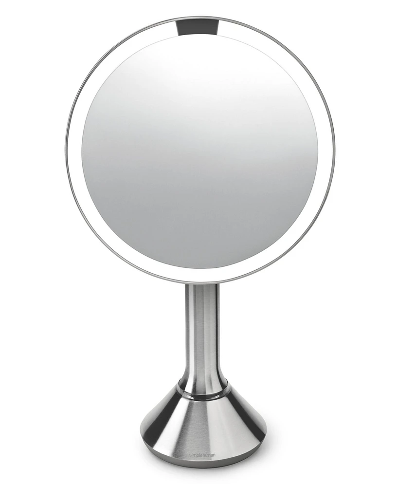 simplehuman 8" Round Sensor Makeup Mirror with Touch-Control Dual Light Settings