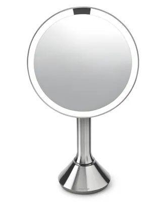 simplehuman 8" Round Sensor Makeup Mirror with Touch-Control Dual Light Settings