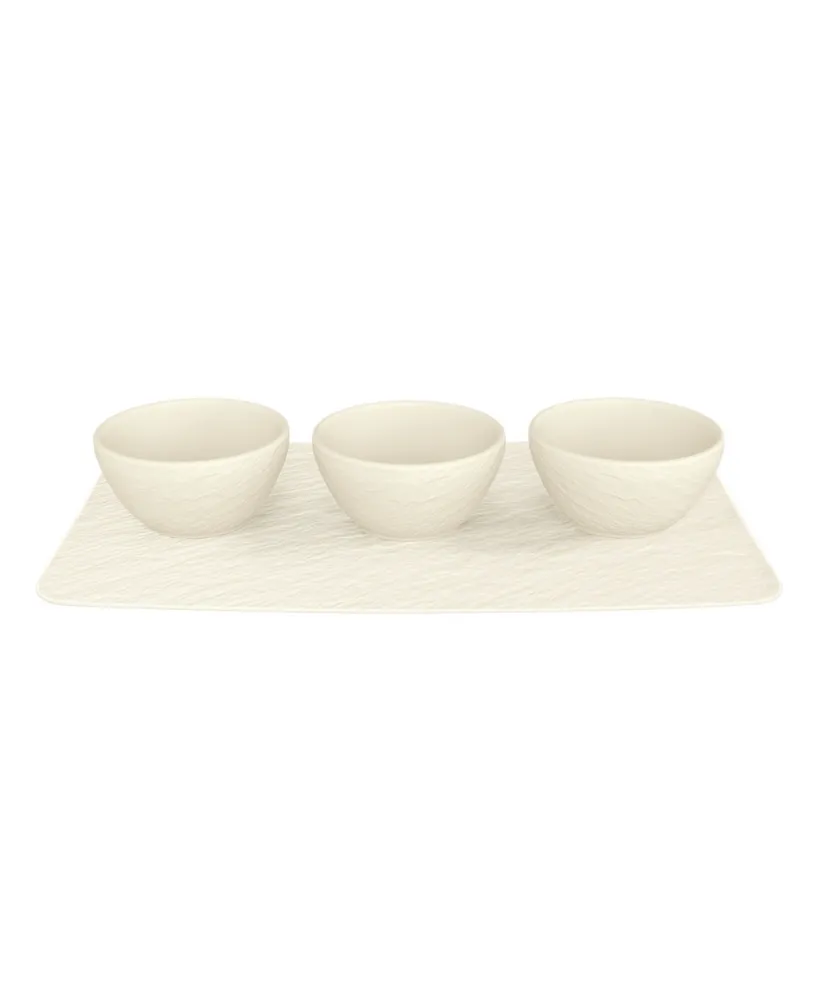 Villeroy & Boch Manufacture Rock Dip Bowl & Tray 4 Piece Set