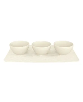 Villeroy & Boch Manufacture Rock Dip Bowl & Tray 4 Piece Set