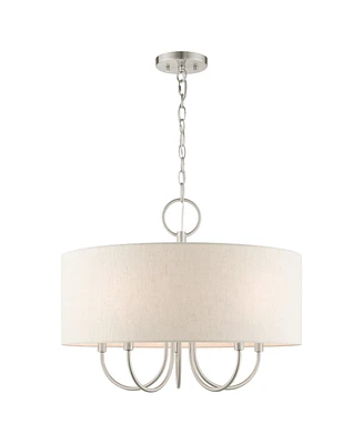 Blossom 5 Lights Pendant Chandelier - Silver