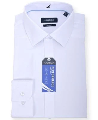 Nautica Mens Regular Fit Dress Shirt Regular Slim Fit