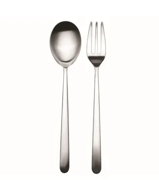 Mepra Serving Fork and Spoon Linea Cutlery, Set of 2 - Silver
