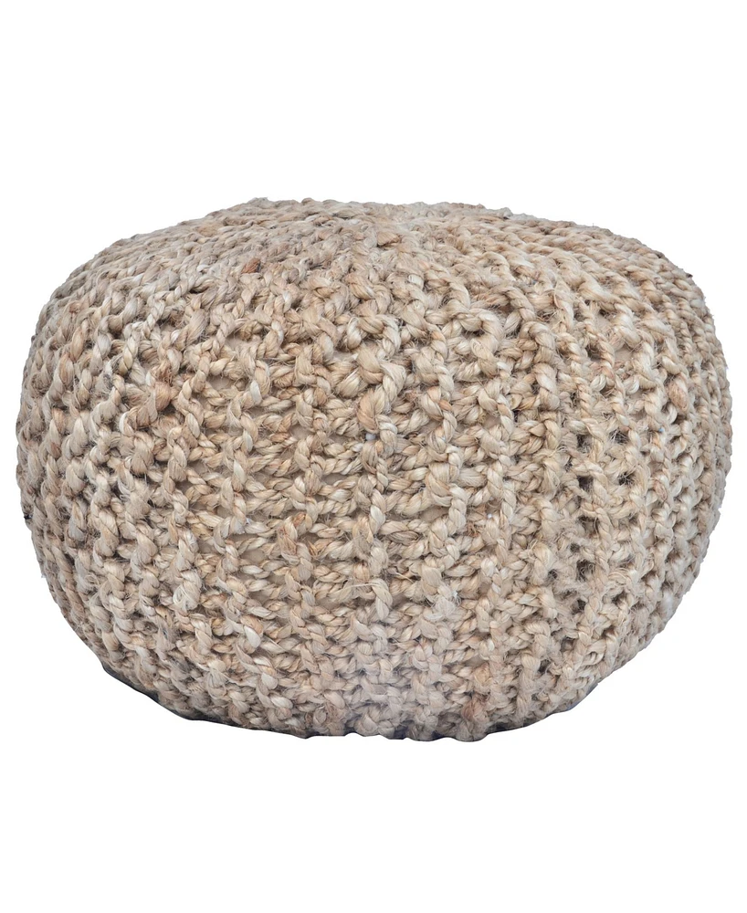 Holly Cotton and Jute Pouf or Ottoman