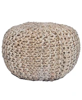 Holly Cotton and Jute Pouf or Ottoman
