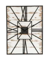 Glitzhome Oversized Farmhouse Wooden Wall Clock