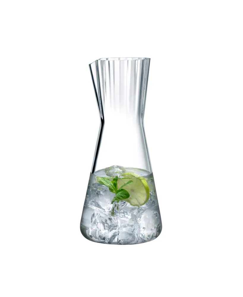 Joyjolt Hali Glass Bottle Pitcher With 6 Lids - 35 Oz - Set Of 3 Water  Carafe