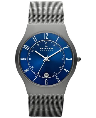 Skagen Men's Grenen Gray Stainless Steel Mesh Bracelet Watch 37mm