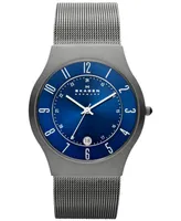 Skagen Men's Grenen Gray Stainless Steel Mesh Bracelet Watch 37mm