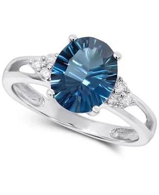 London Blue Topaz (2-3/4 ct. t.w.) & Diamond (1/10 ct. t.w.) Ring in 14k White Gold