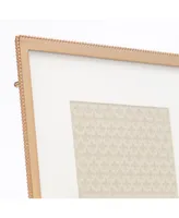 High Quality Polished Cast Metal Picture Frame - Beaded Design with Mat, 8" x 10" - Gold