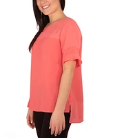 Women's Tone On Tone Scoop Neck Top