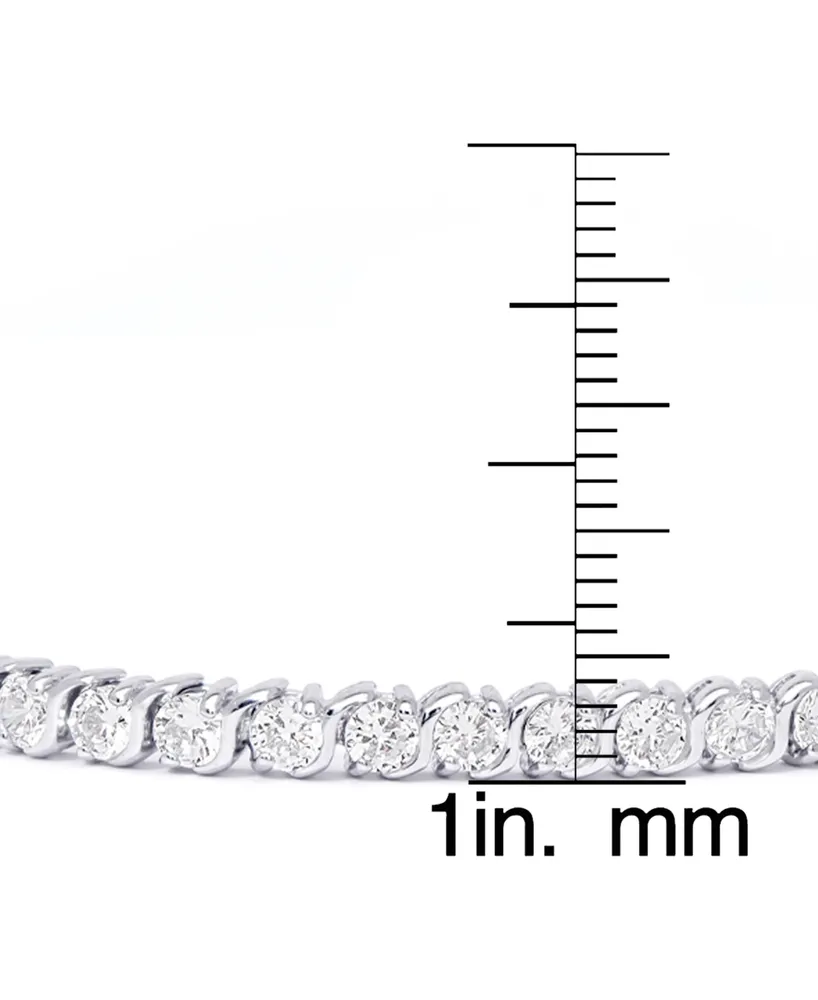 Cubic Zirconia "S" Link Bracelet in Silver Plate