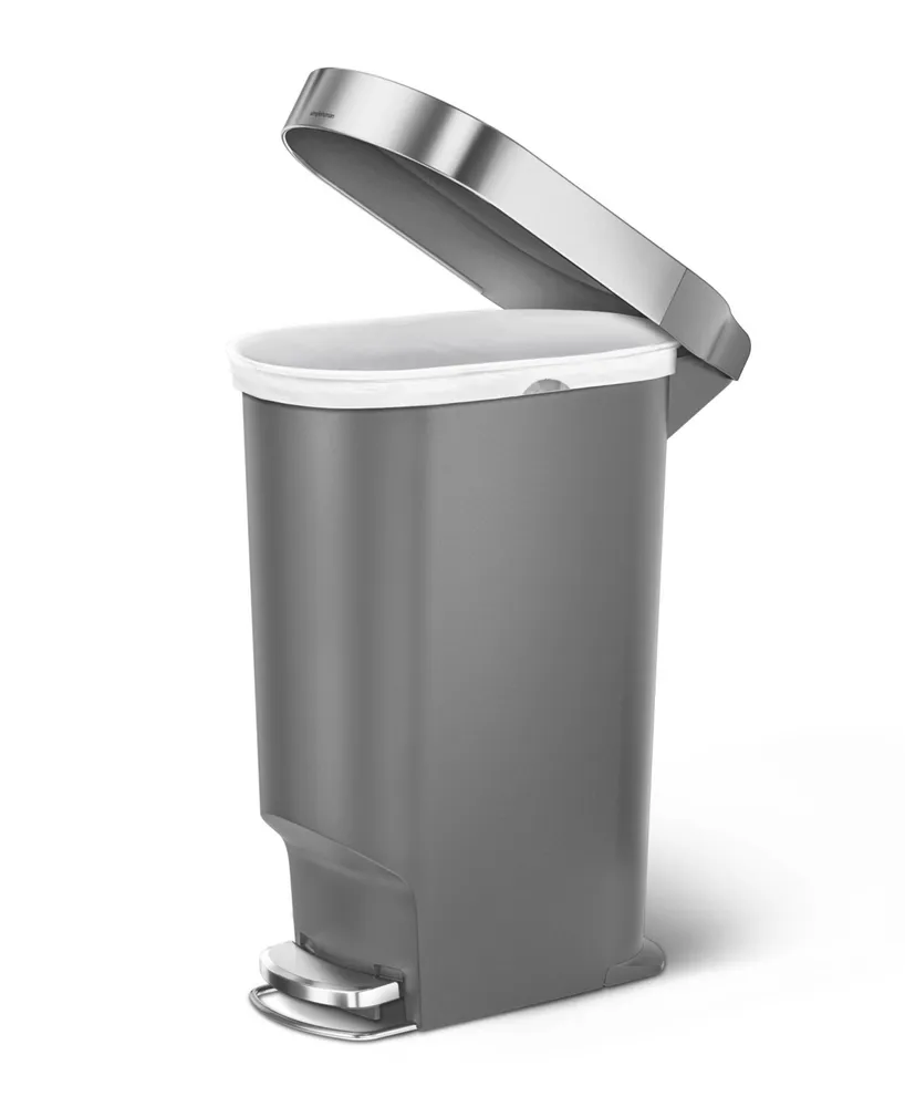 simplehuman 46-Liter Brushed Stainless Steel Dual Recycler Step Trash Can -  Macy's