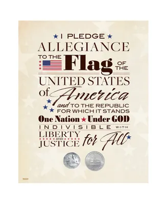 Pledge of Allegiance Bicentennial Quarter and Half Dollar Matted Coin