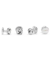 Men's Knot Cufflink and Stud Set - Silver