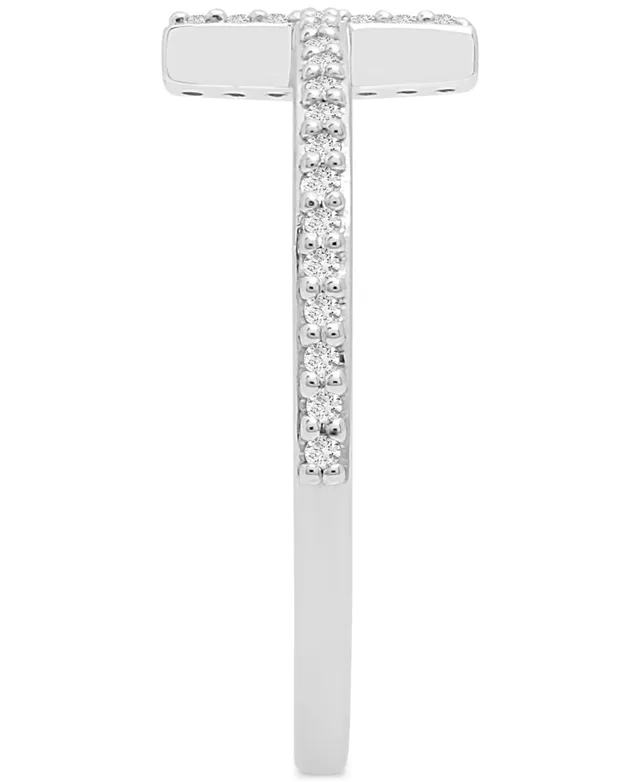 Wrapped Diamond Ankh Cross Ring (1/10 ct. in 14k White Gold, Created  for Macy's Plaza Las Americas