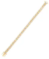 Diamond Accent Chevron Gold Plate Bracelet