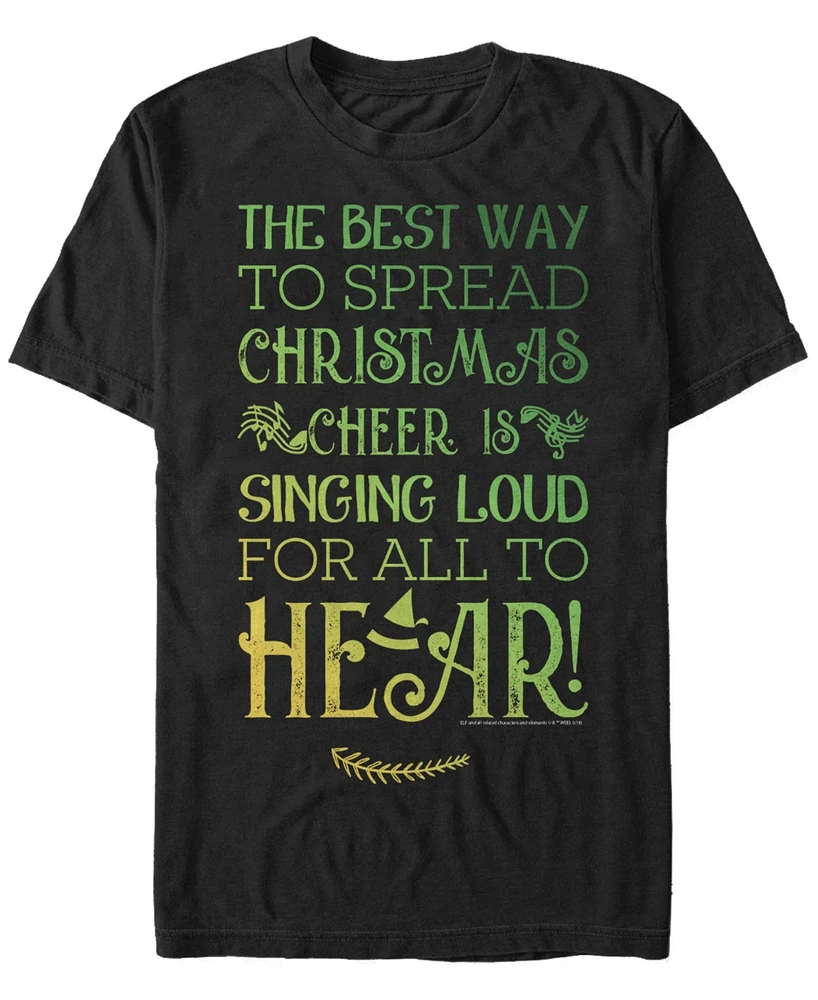 Men's Elf Cheer Sing Short Sleeve T-shirt